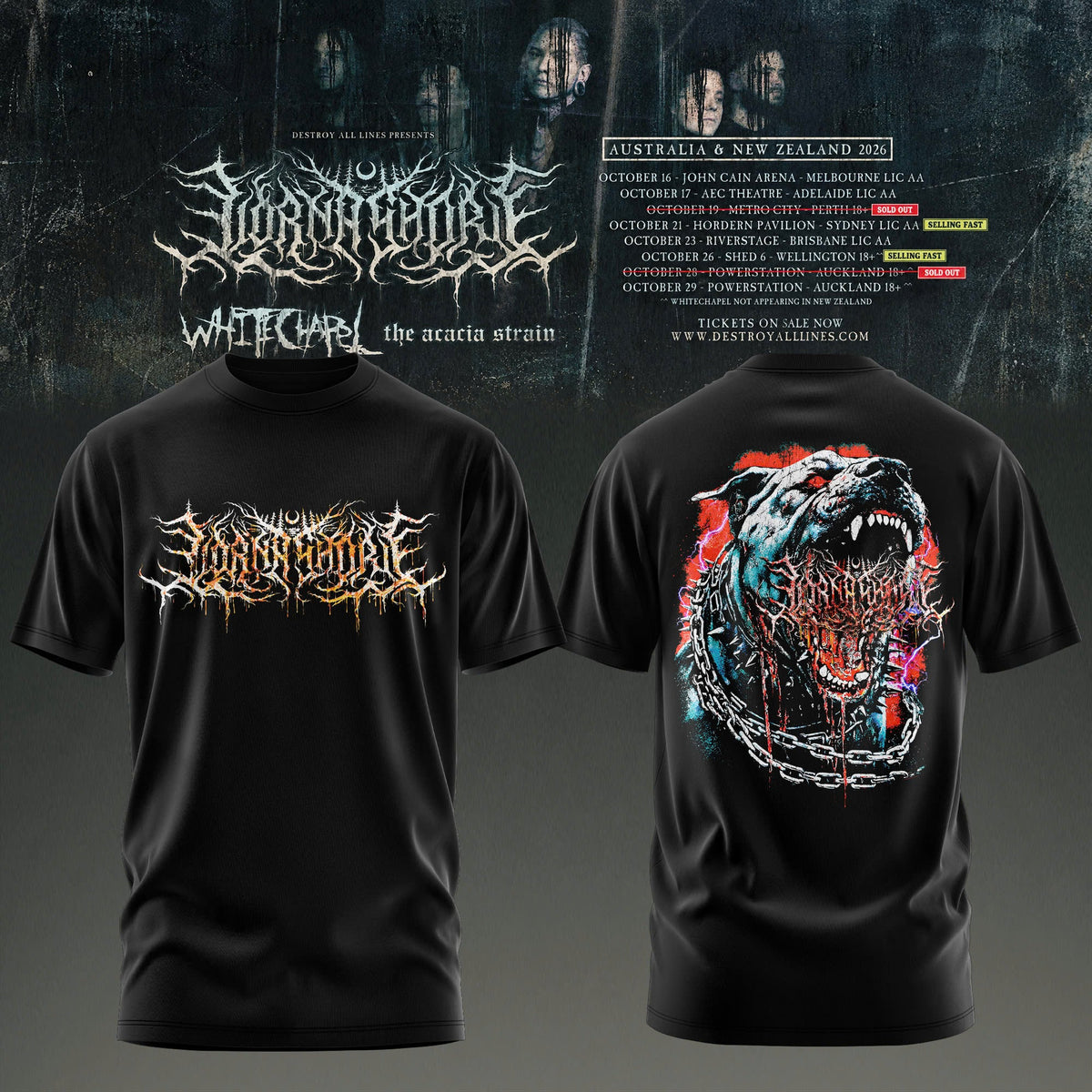 _LORNA SHORE – AUSTRALIA & NEW ZEALAND TOUR 2026 Limited T-Shirt