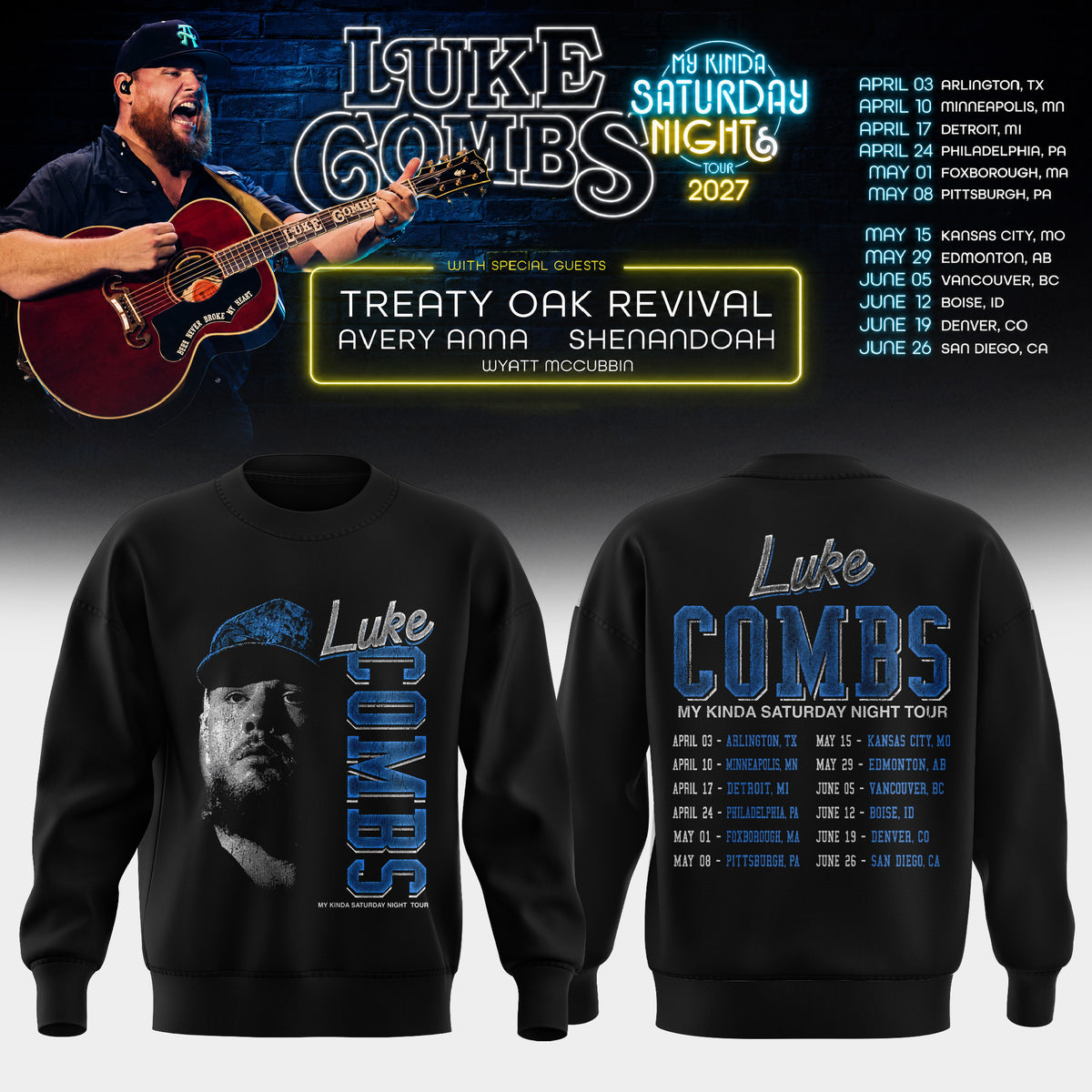 LUKE COMBS — MY KINDA SATURDAY NIGHT TOUR 2027 Sweatshirt
