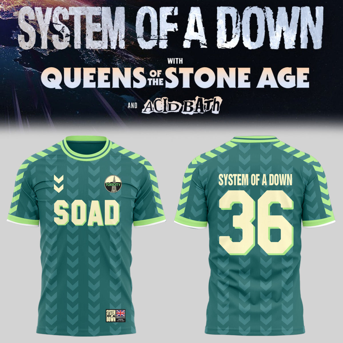 Limited Edition SOAD UK & Europe Stadium Tour 2026 T-Shirt-PU26071301