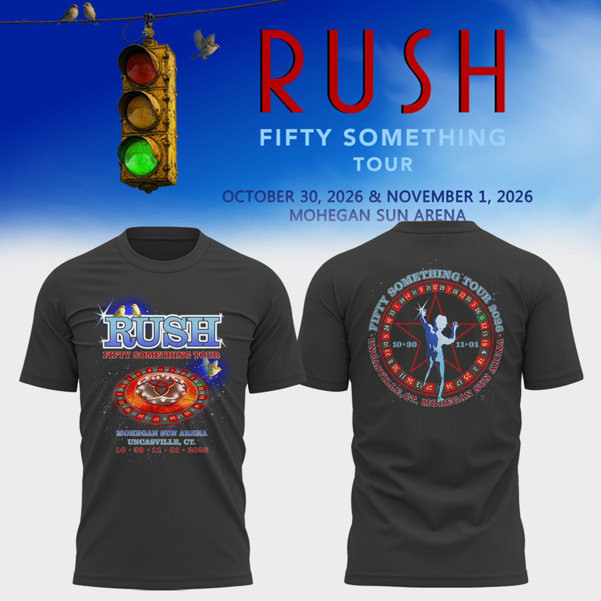 🔥 Rush “Fifty Something Tour 2026” T shirt