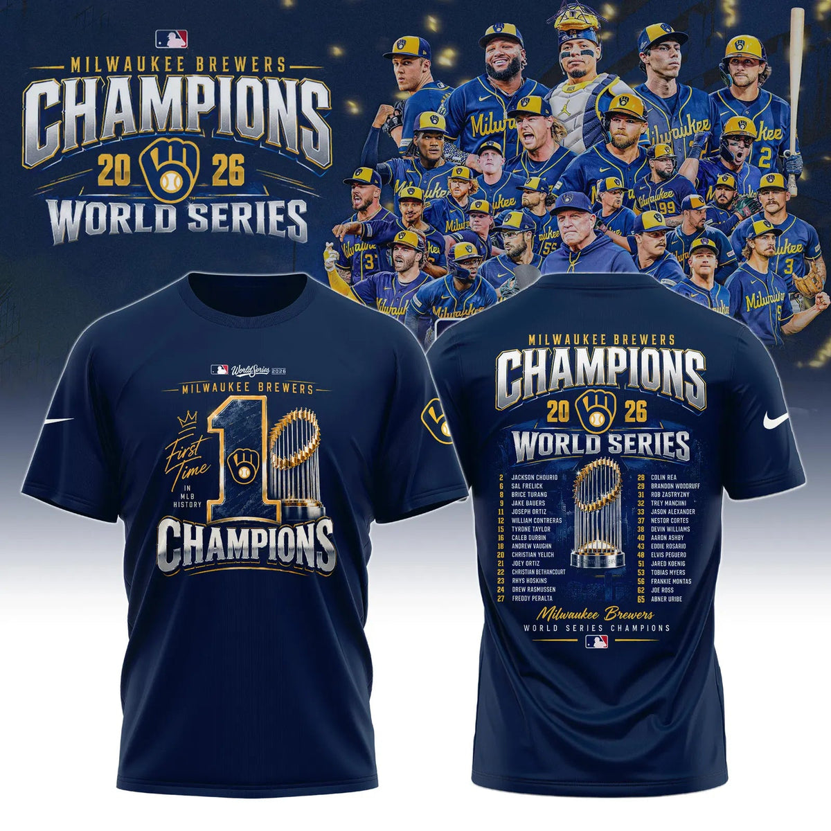 Milwaukee Brewers World Series Champions 2026 T-Shirt