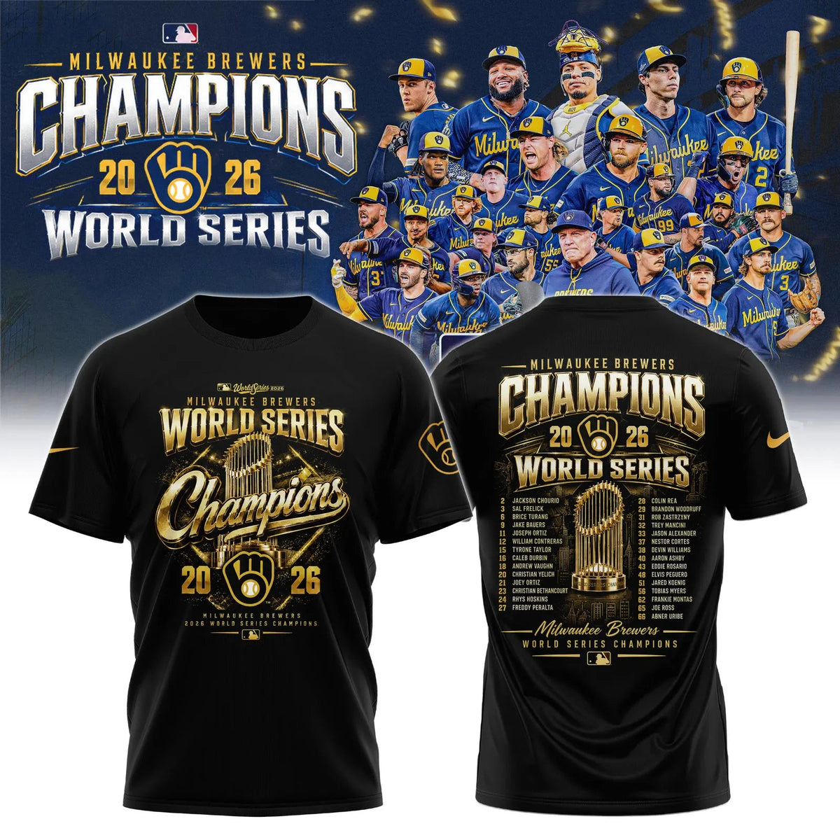 Milwaukee Brewers World Series Champions 2026 T-Shirt