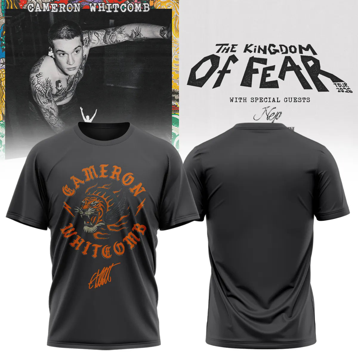 Cameron Whitcomb Kingdom of Fear Tour TShirt