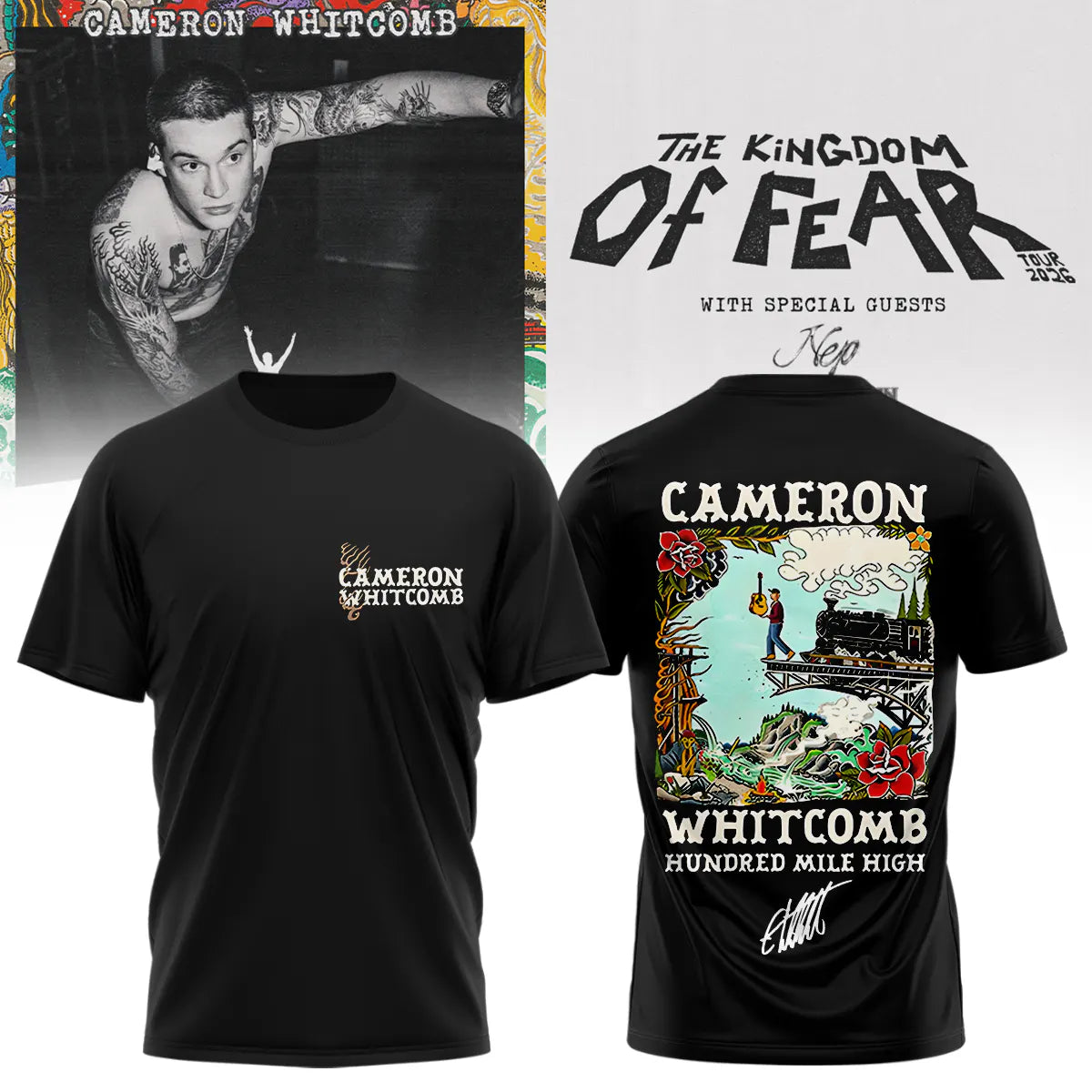 Cameron Whitcomb Kingdom of Fear Tour TShirt