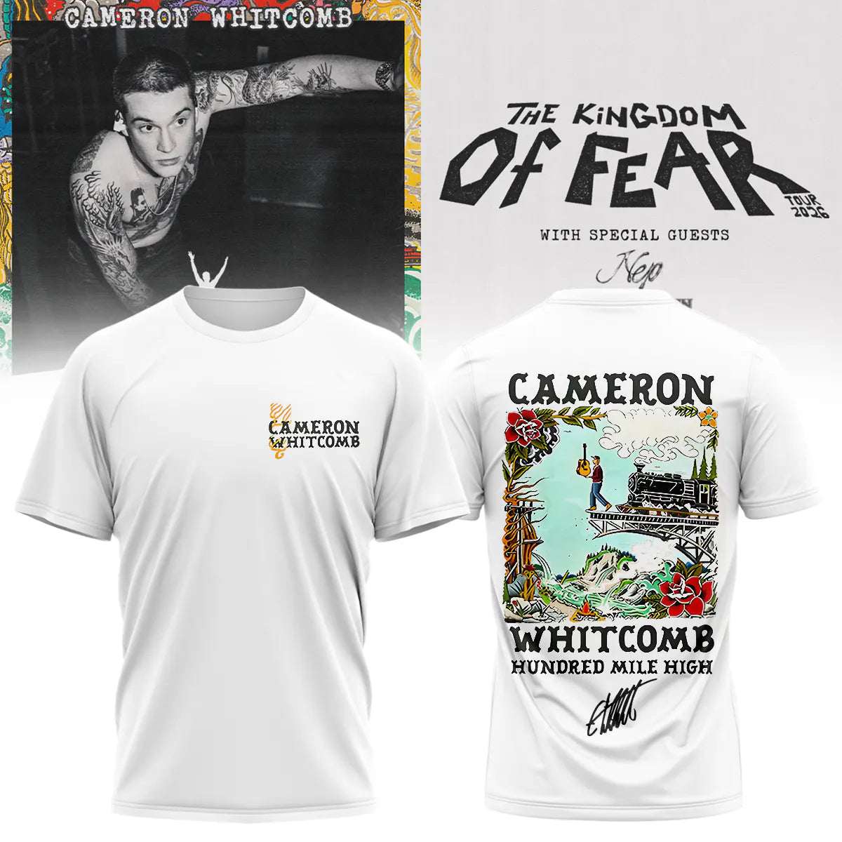 Cameron Whitcomb Kingdom of Fear Tour TShirt