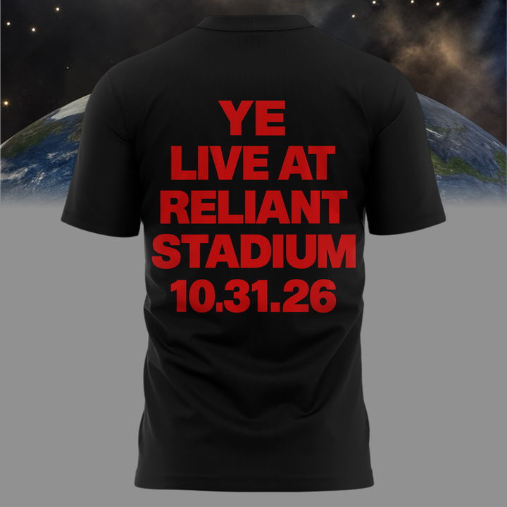 YE LIVE AT Reliant Stadium Tshirt (BLACK)-2026 Ye Live Concert Tour