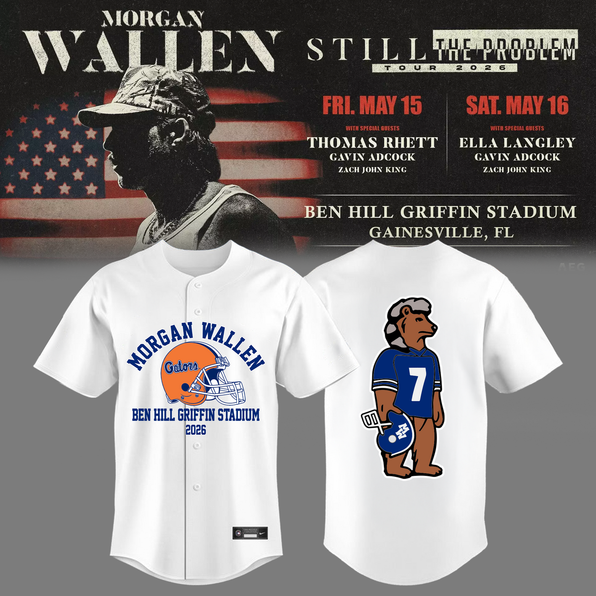 Limited Edition “Still The Problem Tour” At Ben Hill Griffin Stadium, Florida Gators Jersey