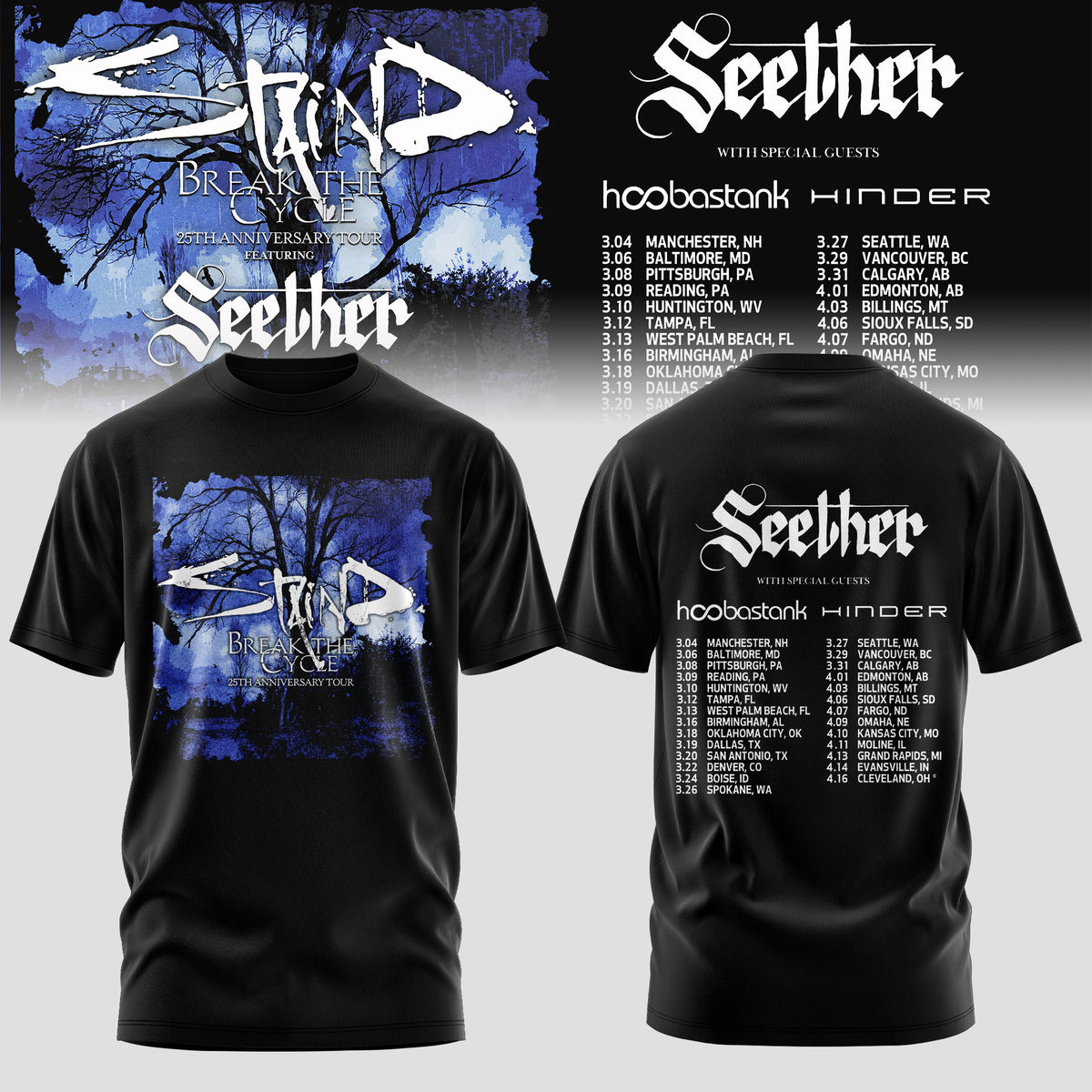 Staind and Seether Break The Cycle Tour T-Shirt