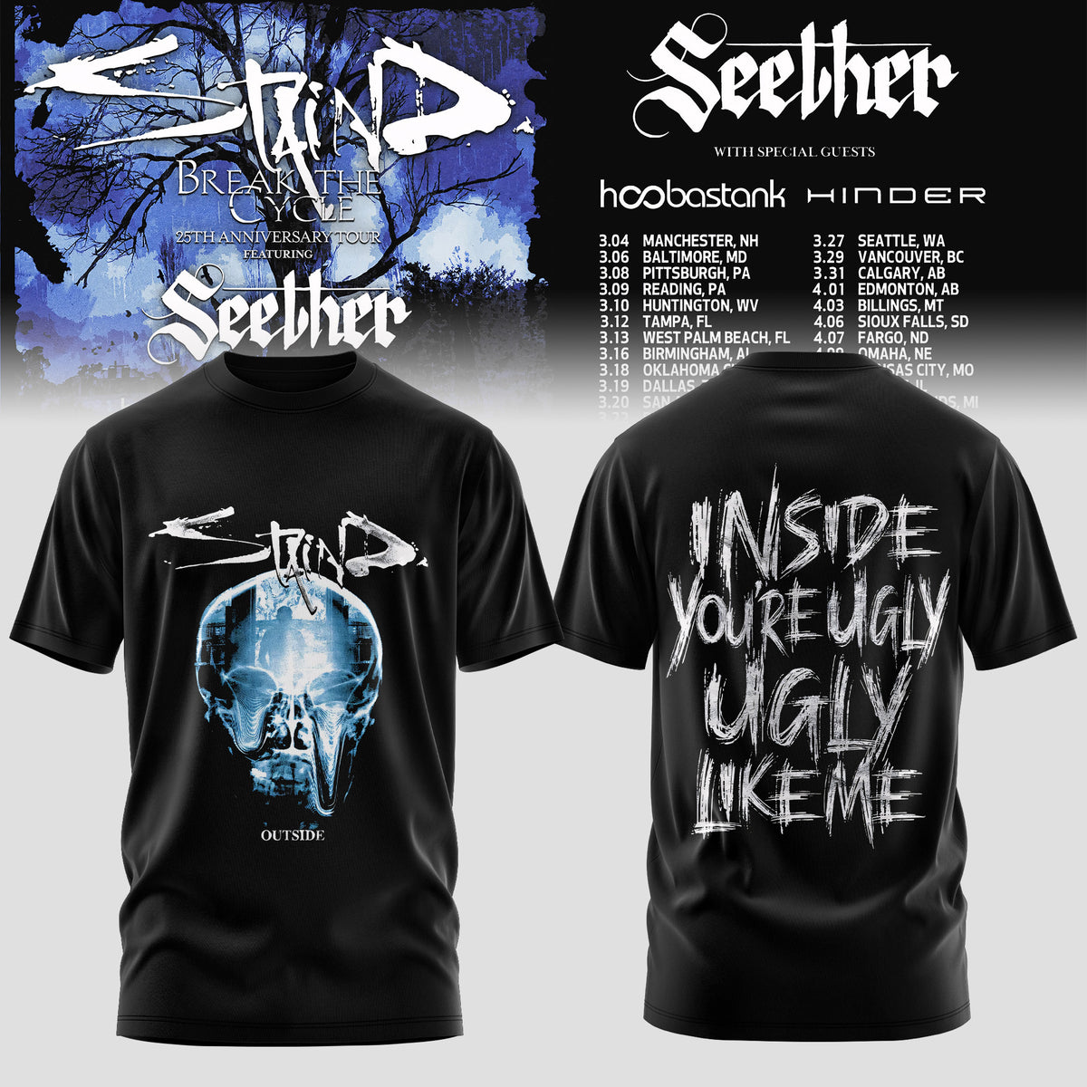 Staind and Seether Break The Cycle Tour T-Shirt