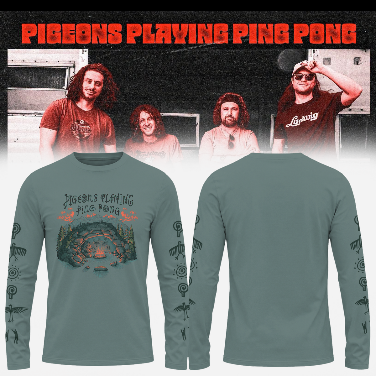 Pigeons Playing Ping Pong Band Merch LongShirt
