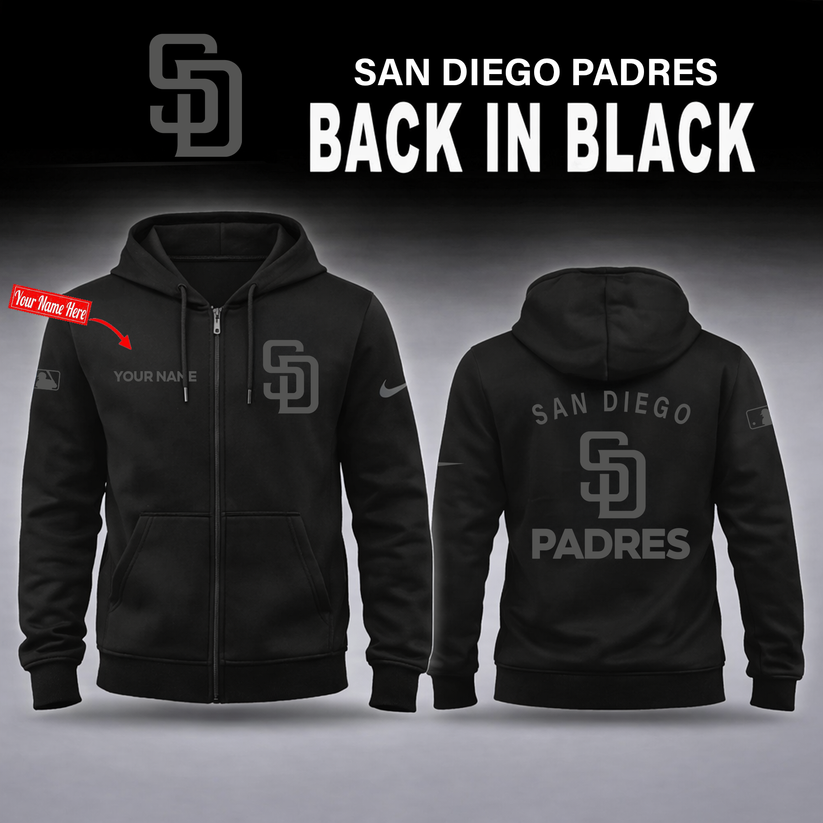 San Diego Padres 2026 Back In Black Limited Edition ZIP Hoodie
