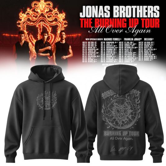 ,Jonas Brothers “The Burning Up Tour All Over Again 2026” Signature Limited Edition – Hoodie