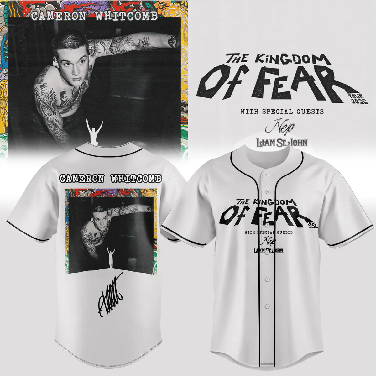 Cameron Whitcomb Kingdom of Fear Tour Jersey