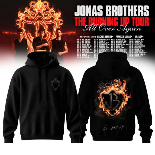 ,Jonas Brothers “The Burning Up Tour All Over Again 2026” Signature Limited Edition – Hoodie