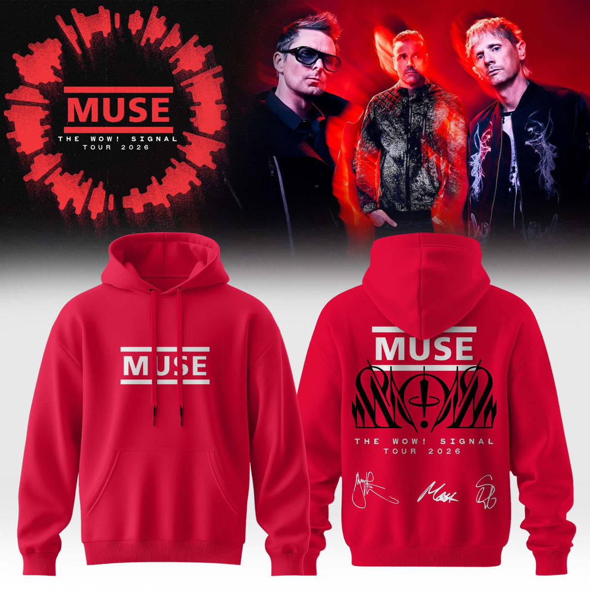 ,,,Muse The Wow! Signal Tour 2026 Limited Edition Signature – Hoodie