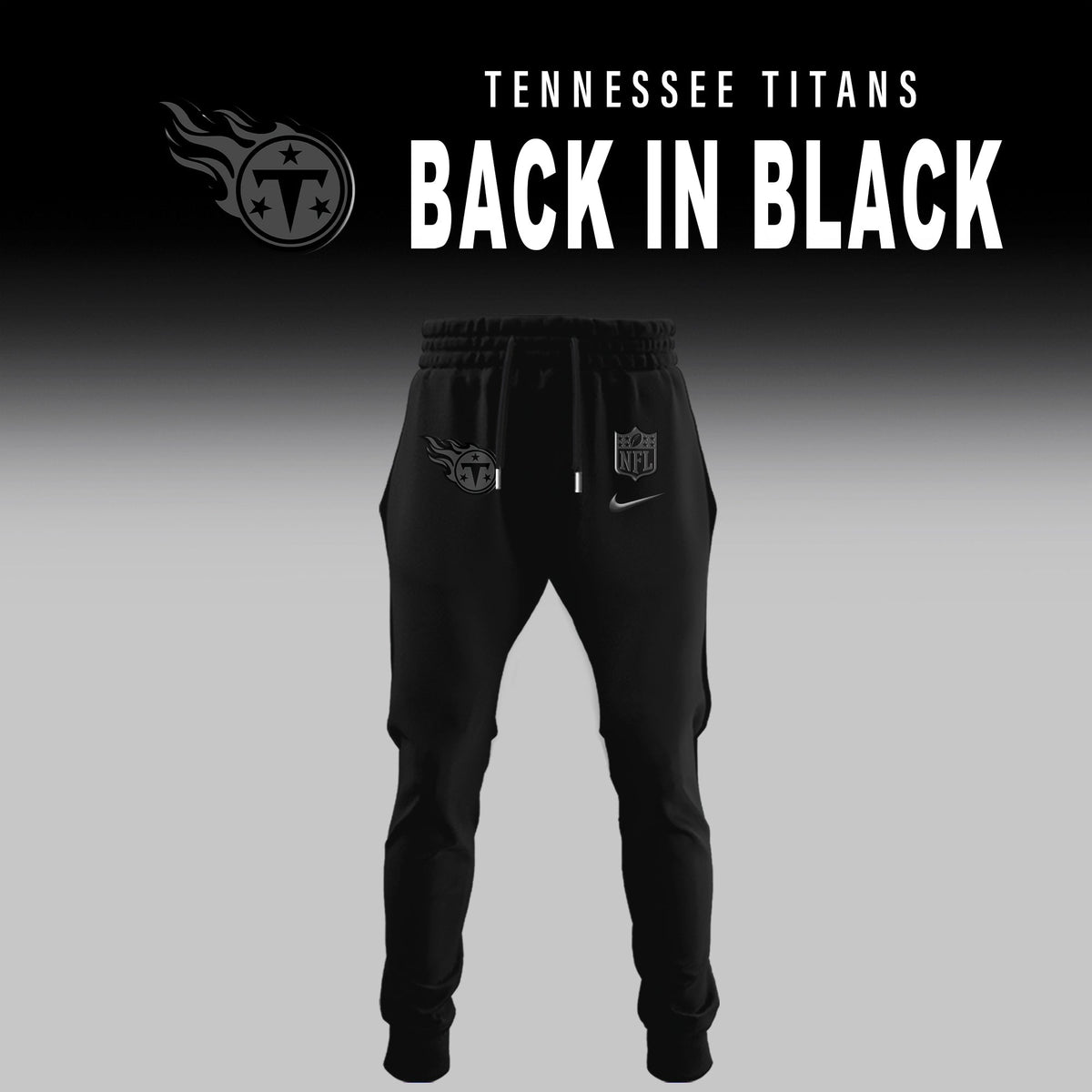 Tennessee Titans Back In Black Half Zip Hoodie