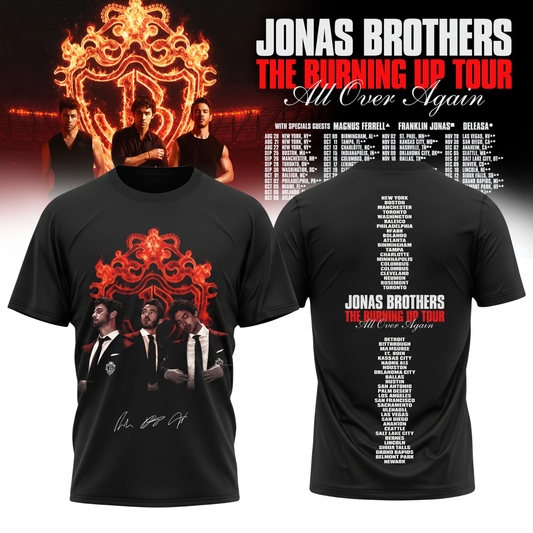 ,Jonas Brothers “The Burning Up Tour All Over Again 2026” Signature Limited Edition – Tshirt