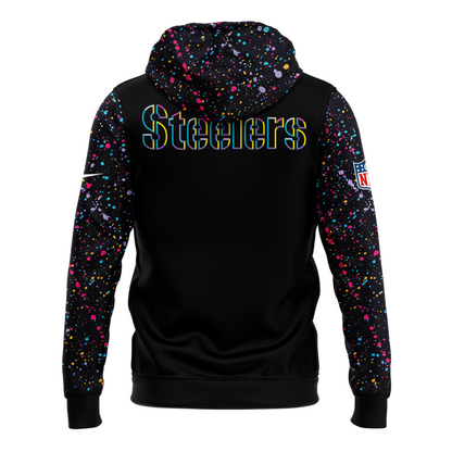 Men’s Black Pittsburgh Steelers 2025 Crucial Catch Club Pullover Hoodie