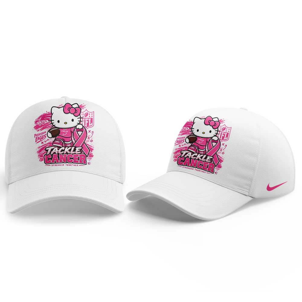 . P Eagles Breast Cancer Awareness-Hello Kitty Tackle Cancer Together Shirt