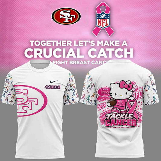 SF 49ers Breast Cancer Awareness-Hello Kitty Tackle Cancer Together Shirt