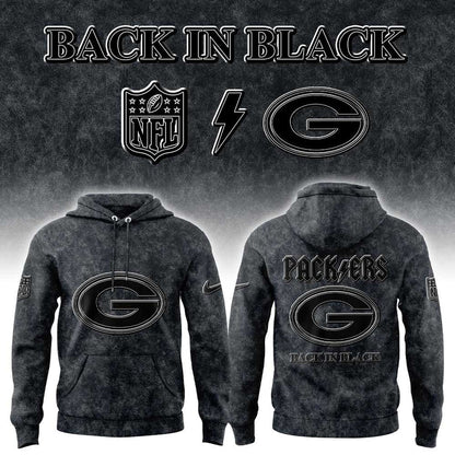 GB Packers Back in Black 2025 Combo Hoodie