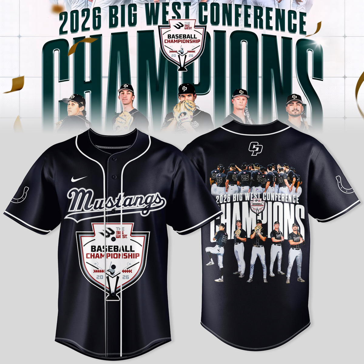 _ Big West Conference 2026 Champions – Cal Poly Mustangs Baseball Jersey