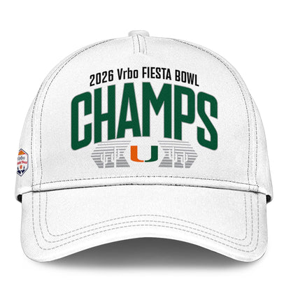 Miami Hurricanes 2026 Fiesta Bowl Champions Locker Room Sweatshirt – White