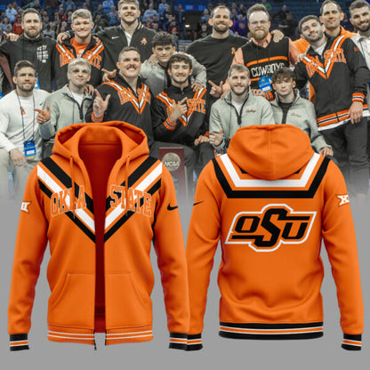 Limited Edition OSU Cowboy Wrestling Orange Zip Hoodie-ND03262510