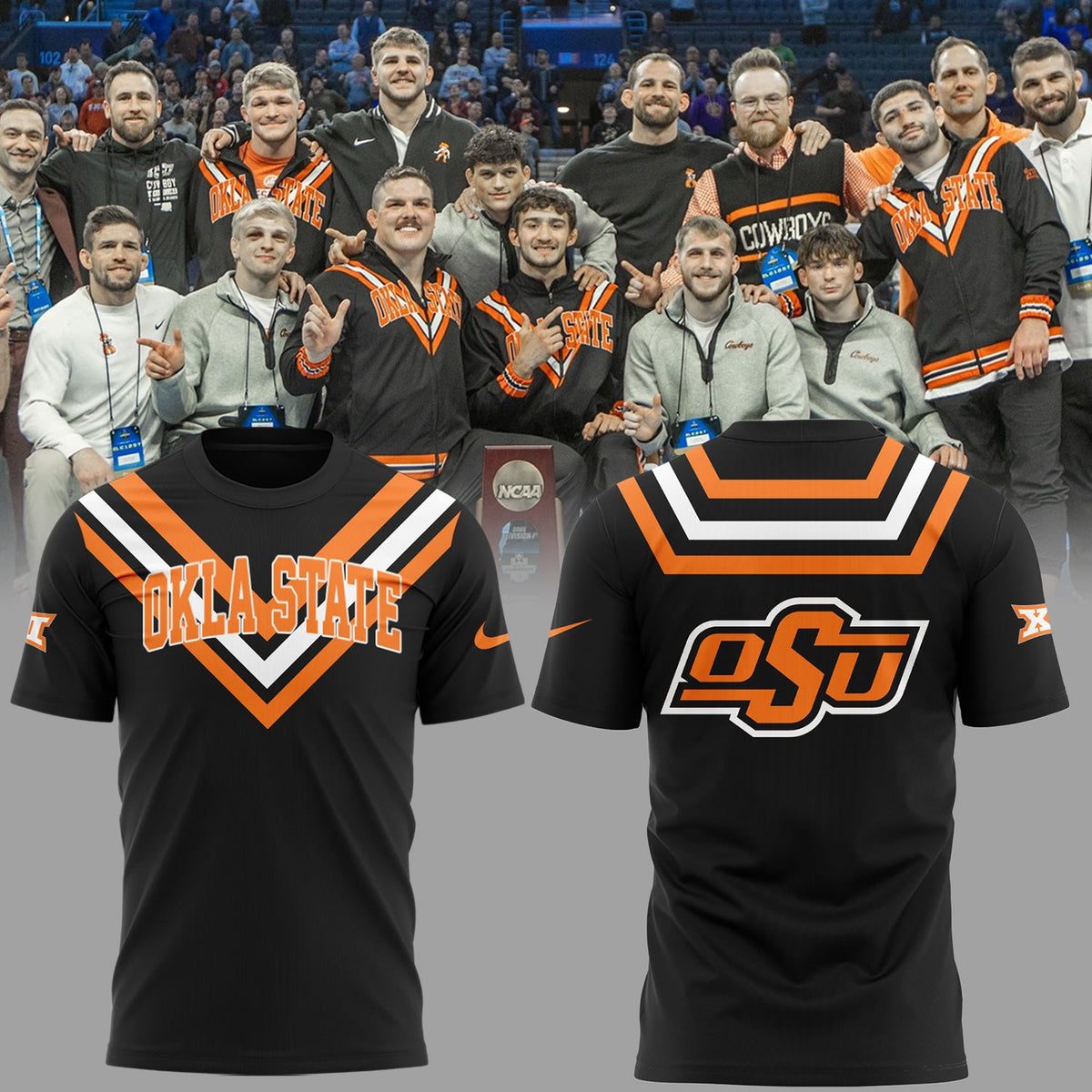 Limited Edition OSU Cowboy Wrestling Black T-Shirt-ND03312553