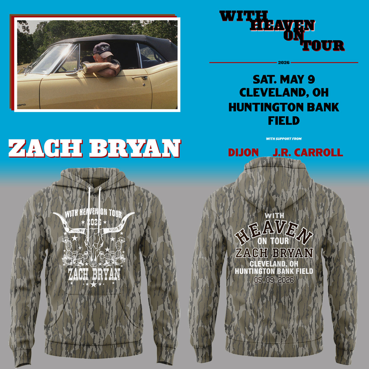 Limited Edition “With Heaven On Tour 2026” at Huntington Bank Field Stadium Hoodie-PA050626032