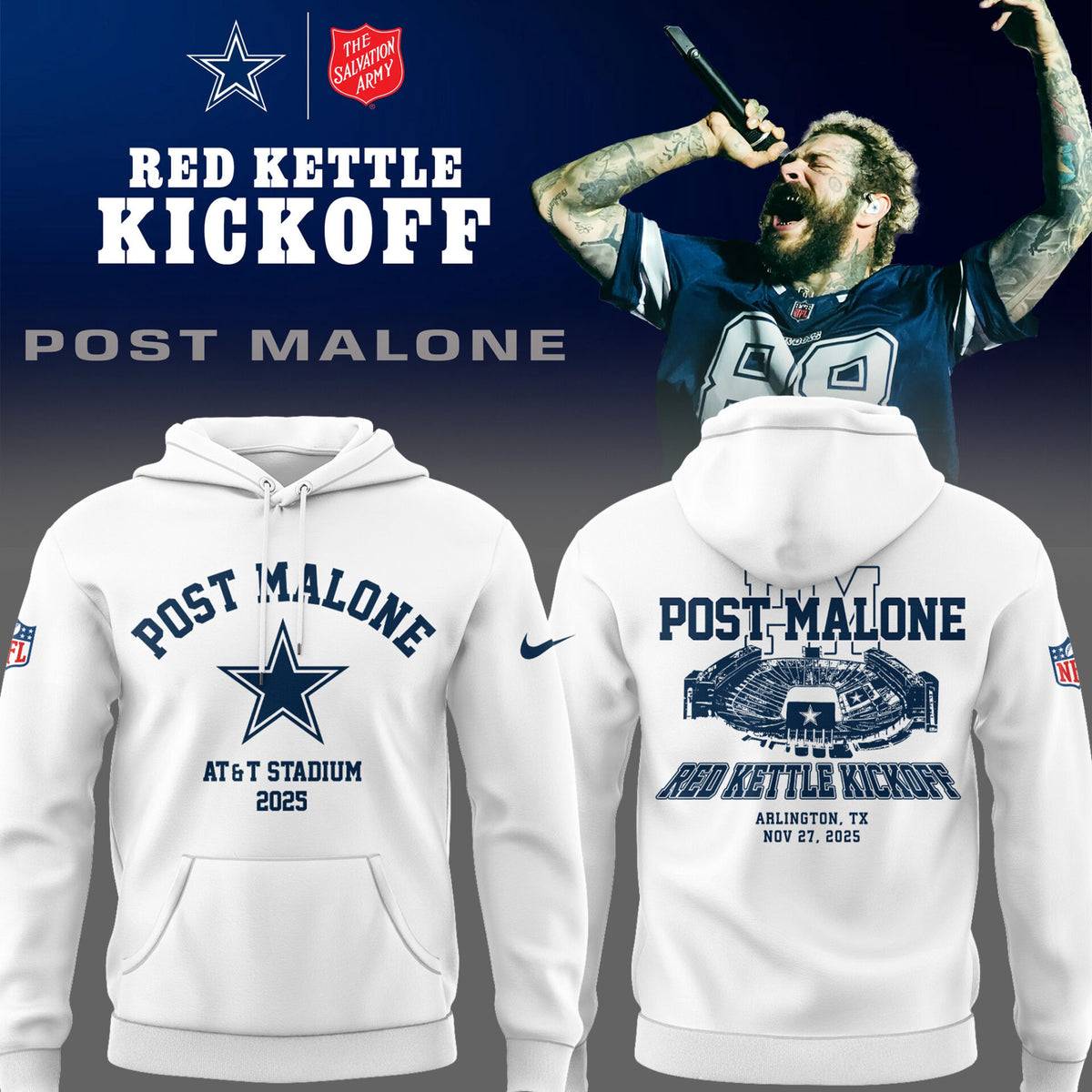 Limited Edition COW Football P.Malone Red Kettle Kickoff 25 Hoodie-PU25112712