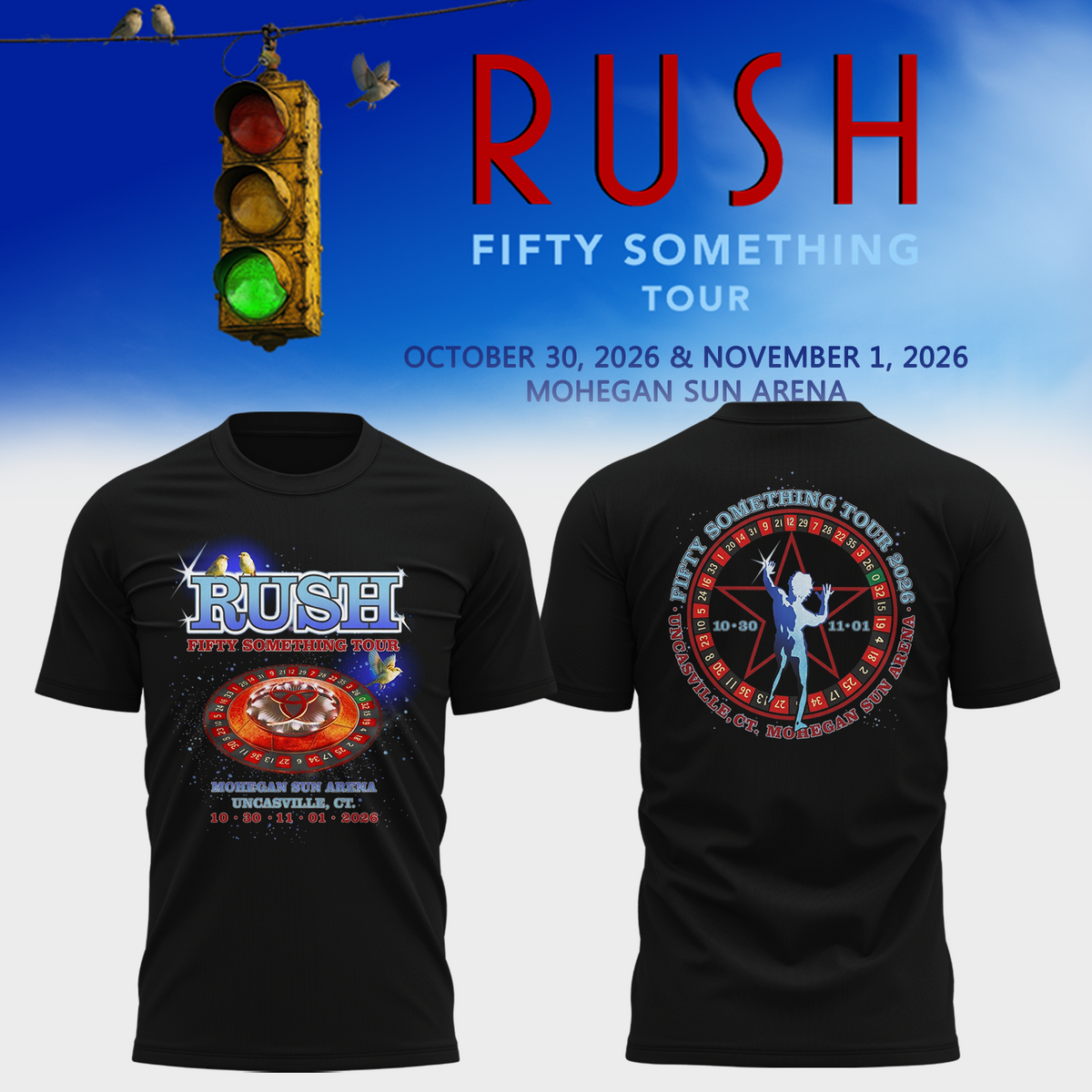 🔥 Rush “Fifty Something Tour 2026” T shirt