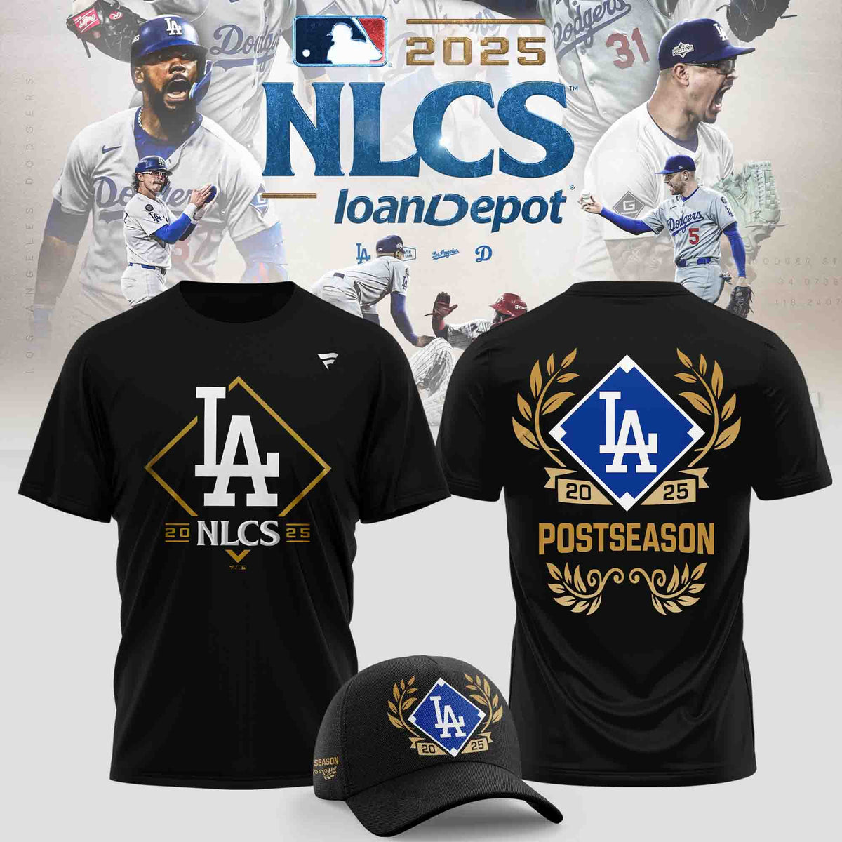 _   Los Angeles Dodgers Fanatics Black 2025 National League Division Series Champions Big &amp; Tall Locker Room T-Shirt