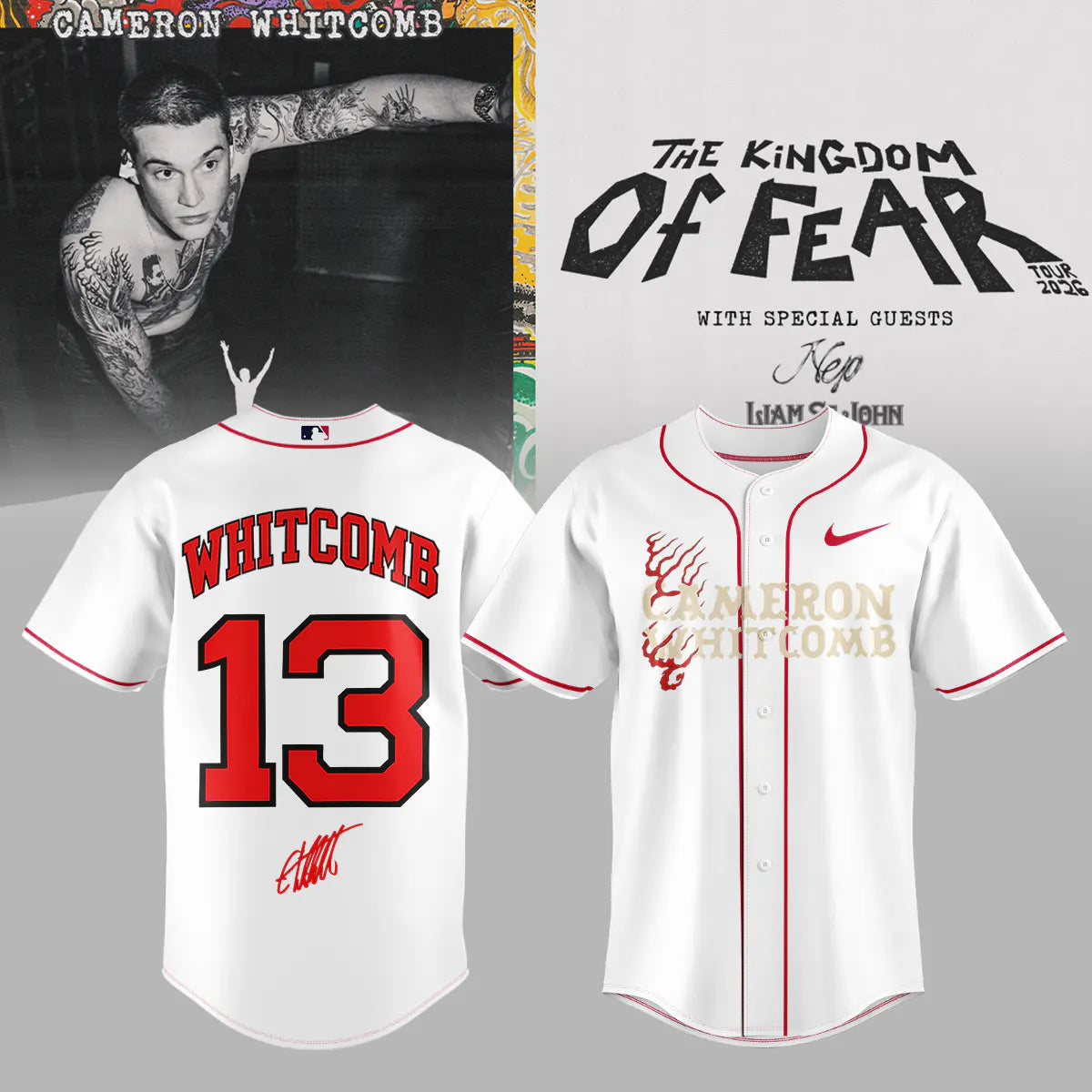 Cameron Whitcomb Kingdom of Fear Tour Jersey