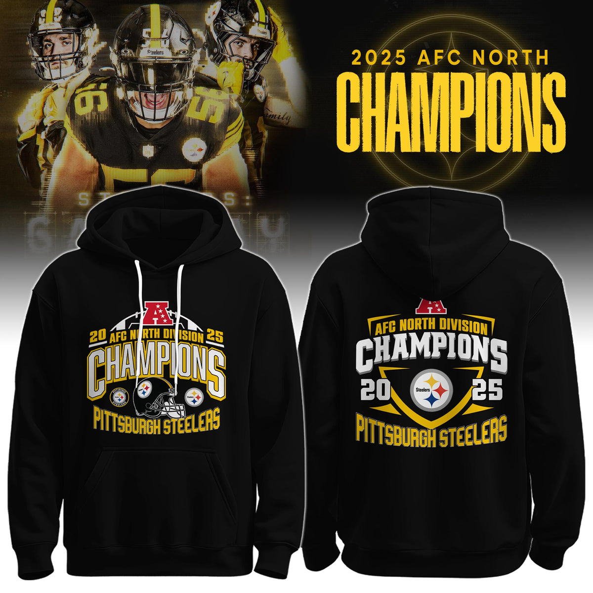 , PIT 2025/26 AFC North Champions Hoodie Limited Edition