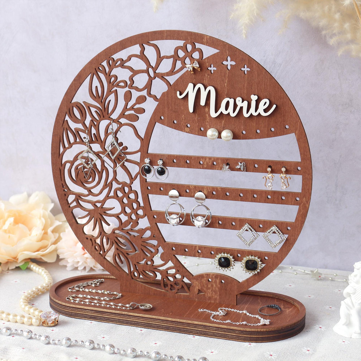 Personalized Jewelry Organizer Earring Stand Jewelry Organization Jewelry Holder Gift for Her Personalized Birthday Mothers Day Gifts