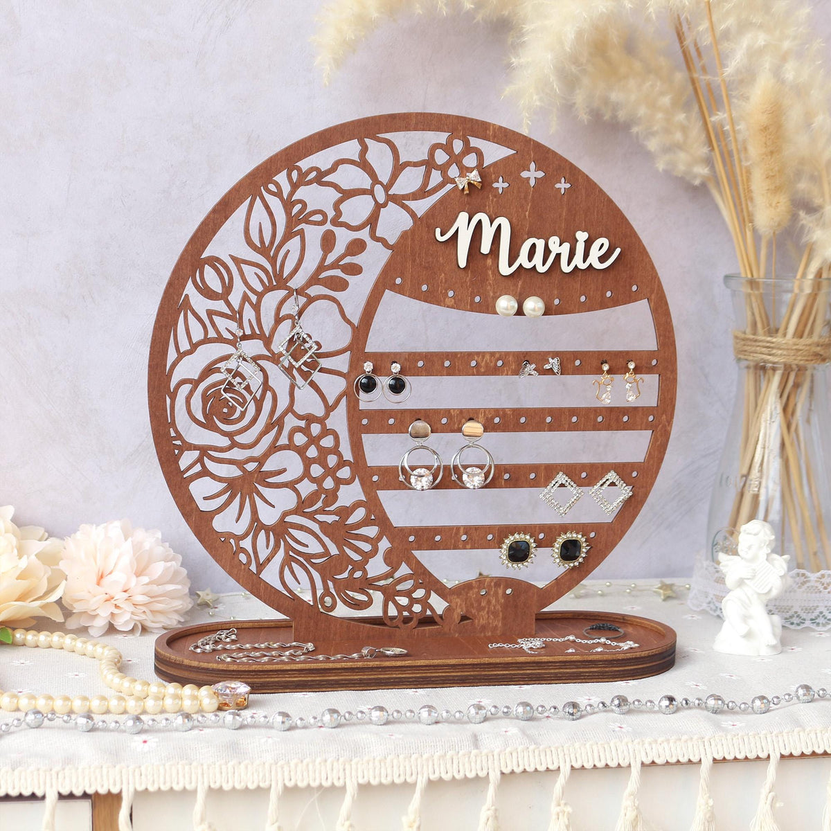 Personalized Jewelry Organizer Earring Stand Jewelry Organization Jewelry Holder Gift for Her Personalized Birthday Mothers Day Gifts