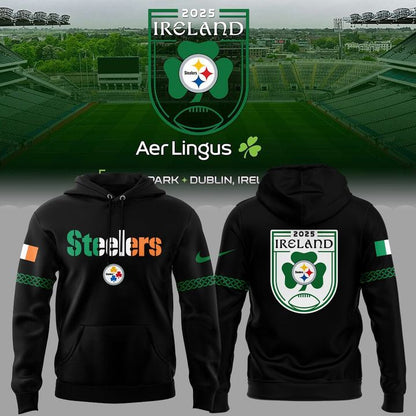 Pittsburgh Steelers 2025 Ireland game Limited Hoodie - Black