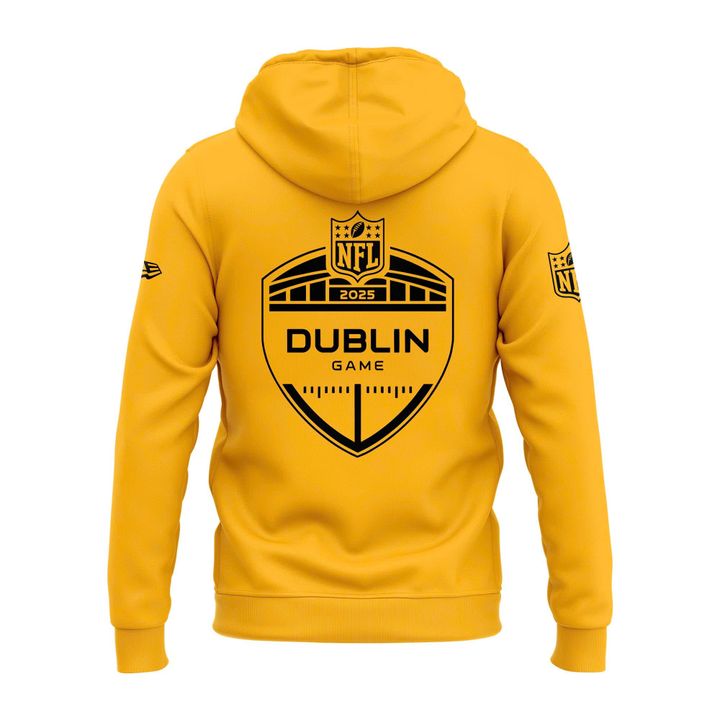 Pittsburgh Steelers 2025 Ireland Dublin game Hoodie - Yellow