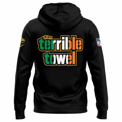 Pittsburgh Steelers 2025 Ireland Dublin game "Terrible Towel" Limited Hoodie - Black