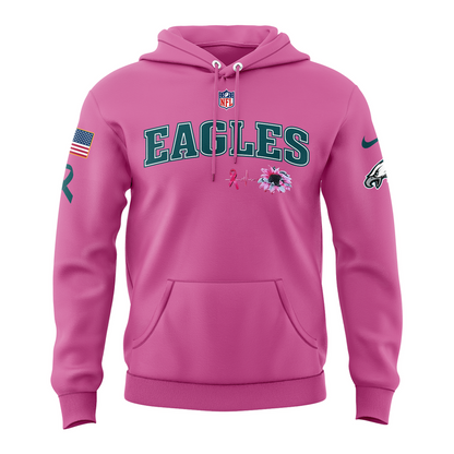 Limited Edition Philadelphia Eagles Breast Cancer Awareness Pink Hoodie 2025