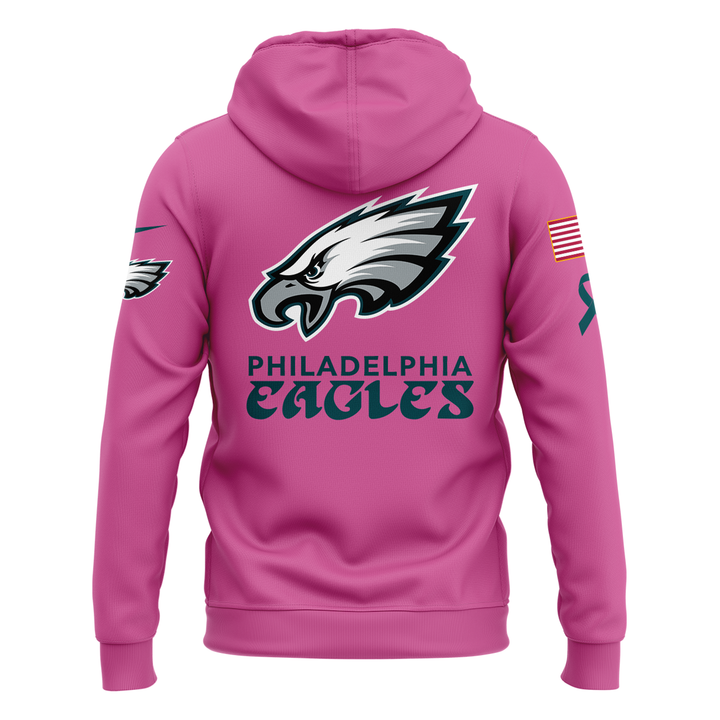 Limited Edition Philadelphia Eagles Breast Cancer Awareness Pink Hoodie 2025