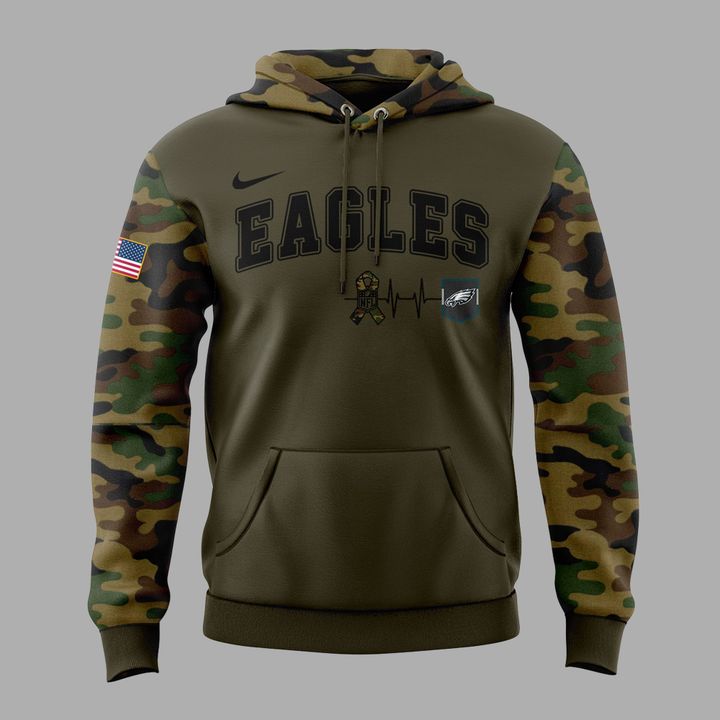 Exclusive Version Philadelphia Eagles Salute to Service Hoodie 2025