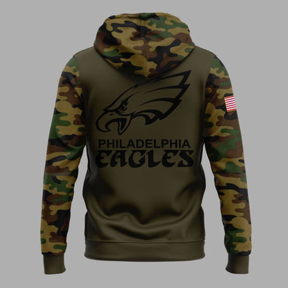 Exclusive Version Philadelphia Eagles Salute to Service Hoodie 2025