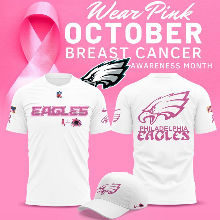Exclusive Version Philadelphia Eagles Breast Cancer Awareness Tshirt 2025