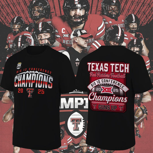 Texas Tech Red Raiders 2025 CHAMPIONS Big12 Football Combo T-shirt