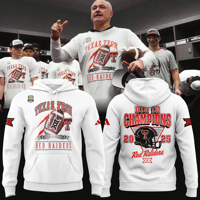 Texas Tech Red Raiders 2025 CHAMPIONS Big12 Football Combo Hoodie
