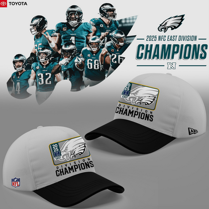 Limited edition Philadelphia Eagles 2025 NFC East Division Champions Locker Room Trophy Collection T-Shirt for fans