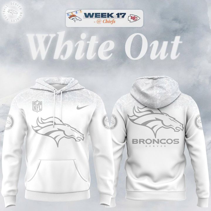 Unisex Broncos White Out 2025 Hoodie