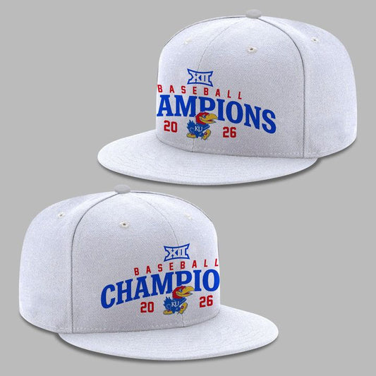 Kansas Jayhawks baseball 2026 Big 12 Conference Regular Season Champions Flat Cap